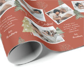 Moderne terracotta Multi Foto Kerstmis dennenboom Cadeaupapier (Rol Hoek)