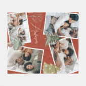 Moderne Terracotta Multiphoto Kerstmis dennenboom Fleece Deken (Voorkant (Horizontaal))