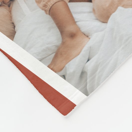 Moderne Terracotta Multiphoto Kerstmis dennenboom Fleece Deken (Hoek)