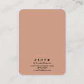 Moderne Terracotta Oorbel Display Kaart Visitekaartje (Achterkant)