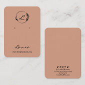 Moderne Terracotta Oorbel Display Kaart Visitekaartje (Voorkant / Achterkant)