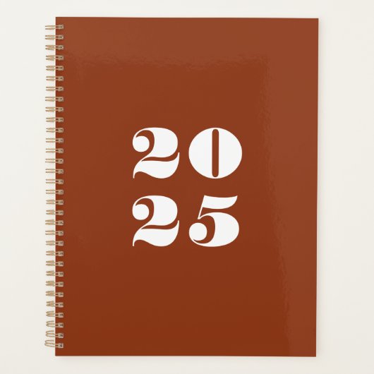 Moderne terracotta op maat jaar stijlvolle typogra planner (Voorkant)