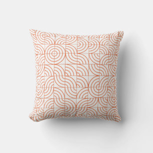 Moderne Terracotta Oranje Abstracte Boog Geometris Kussen