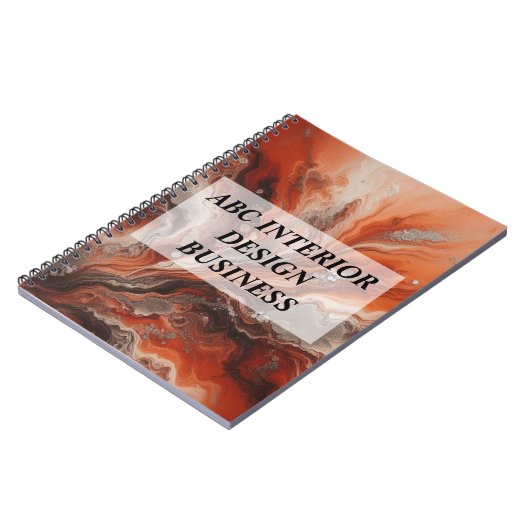 Moderne terracotta oranje zilveren marmeren typogr notitieboek (Linkerzijde)