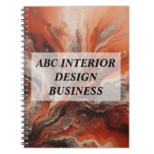 Moderne terracotta oranje zilveren marmeren typogr notitieboek (Voorkant)