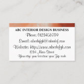 Moderne terracotta oranje zilveren marmeren typogr visitekaartje (Achterkant)