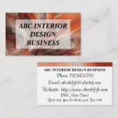 Moderne terracotta oranje zilveren marmeren typogr visitekaartje (Voorkant / Achterkant)