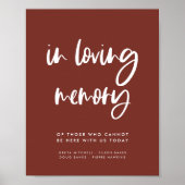 Moderne terracotta over liefdevol trouwbord poster (Voorkant)