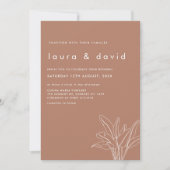 Moderne terracotta palmblad minimalistische bruilo kaart (Voorkant)