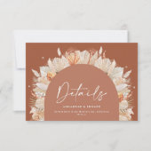 Moderne terracotta pampas RSVP kaartje (Voorkant)