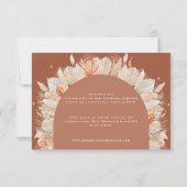 Moderne terracotta pampas RSVP kaartje (Achterkant)
