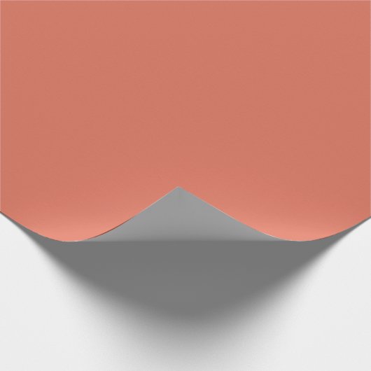 Moderne Terracotta Plain Solid kleur Cadeaupapier (Hoek)