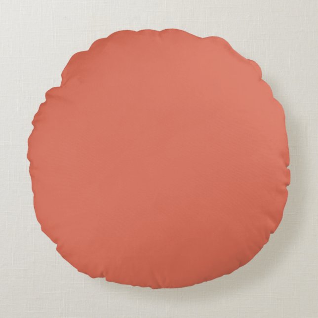Moderne Terracotta Plain Solid kleur Rond Kussen (Voorkant)