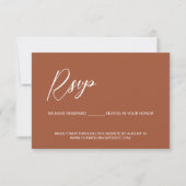 Moderne Terracotta QR Code gereserveerde zitplaats RSVP Kaartje (Voorkant)