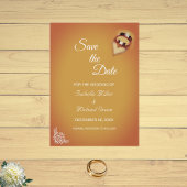 Moderne Terracotta Romantische Bruiloft Save the D Kaart