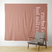 Moderne Terracotta Roze Bat Mitzvah-fotobackdrop Wandkleed (In Situ (horizontaal))