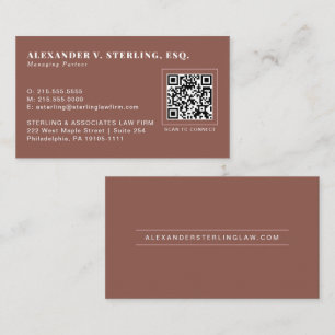 Moderne Terracotta Roze Goud QR Code Professioneel Visitekaartje