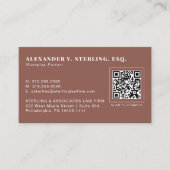 Moderne Terracotta Roze Goud QR Code Professioneel Visitekaartje (Voorkant)