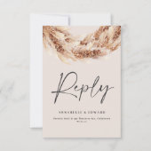 Moderne terracotta rustige pampas race RSVP (Voorkant)