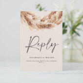 Moderne terracotta rustige pampas race RSVP (Staand voorkant)