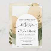 Moderne Terracotta & Salie Koppels Douche Uitnodig Feestdagenkaart (Voorkant / Achterkant)