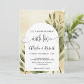 Moderne Terracotta & Salie Koppels Douche Uitnodig Kaart (Staand voorkant)