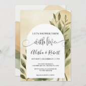 Moderne Terracotta & Salie Koppels Douche Uitnodig Kaart (Voorkant / Achterkant)