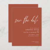 Moderne Terracotta Save The Date (Voorkant / Achterkant)