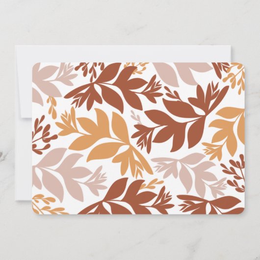 Moderne terracotta Save the Date Botanical Kaart (Achterkant)