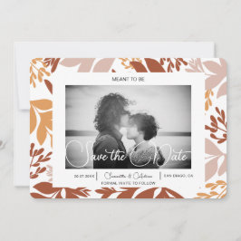 Moderne Terracotta Save the Date Botanisch  Kaart