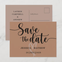 Moderne Terracotta Save the Date Script