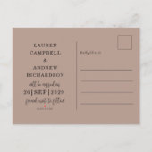 Moderne Terracotta Save the Date Script Aankondigingskaart (Achterkant)