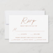 Moderne Terracotta Script Maaltijdkeuze Bruiloft RSVP Kaartje (Voorkant)
