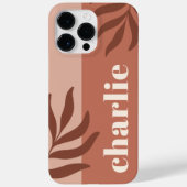Moderne terracotta shades verticale naam botanisch Case-Mate iPhone case (Achterkant)