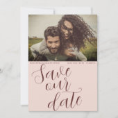 Moderne terracotta sparen onze datum bruiloft save the date (Voorkant)