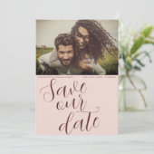 Moderne terracotta sparen onze datum bruiloft save the date (Staand voorkant)