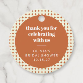 Moderne Terracotta Stippen Vrijgezellenfeest Aange Bedankjes Labels