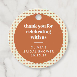 Moderne Terracotta Stippen Vrijgezellenfeest Aange Bedankjes Labels