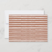 Moderne Terracotta Streep Bruiloft RSVP Kaartje (Achterkant)
