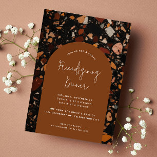 Moderne Terracotta Terrazzo Friendsgiving Kaart