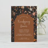 Moderne Terracotta Terrazzo Friendsgiving Kaart (Staand voorkant)