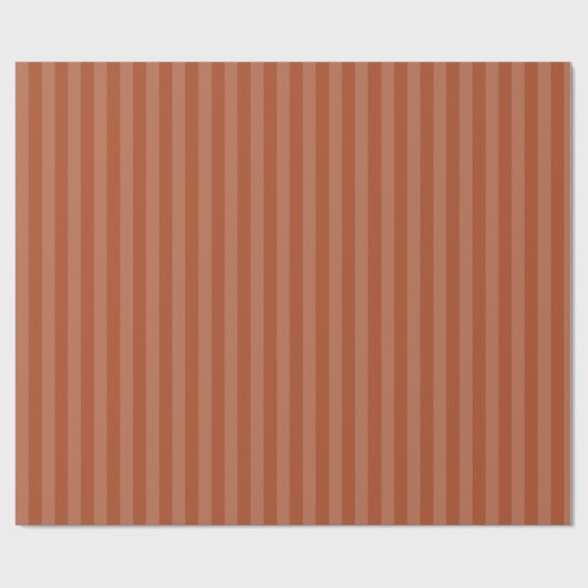 Moderne Terracotta Tonal Streep Kerstvakantie Cadeaupapier (Vlak)