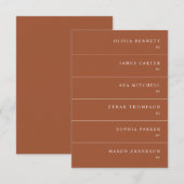 Moderne Terracotta Trouwnaam Plaats Kaarten (Voorkant / Achterkant)