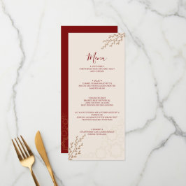Moderne Terracotta Verbrand Oranje Boho Bruiloft Menu