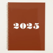 Moderne terracotta vet typografie op maat jaar planner (Voorkant)