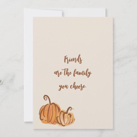 Moderne Terracotta Waterverf Pompoen Vriendendankd Kaart (Achterkant)