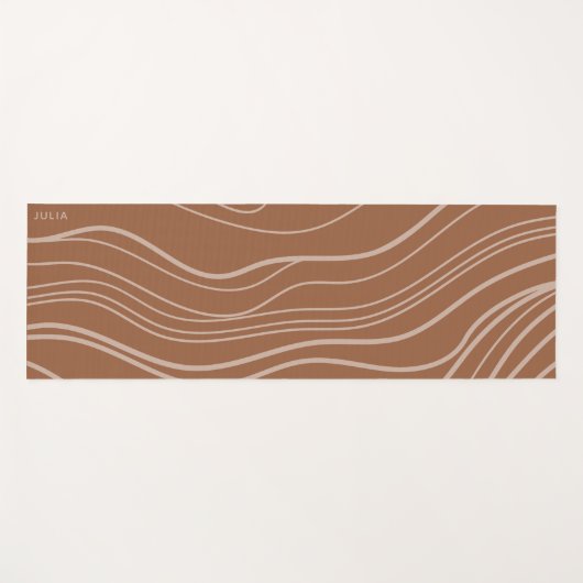 Moderne Terracotta Wave Gepersonaliseerde Yoga Mat (Voorkant (horizontaal))