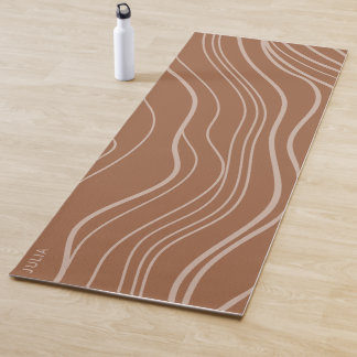 Moderne Terracotta Wave Gepersonaliseerde Yoga Mat