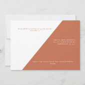 Moderne Terracotta Witte Bruidsbegeleiding met Wil Kaart (Achterkant)