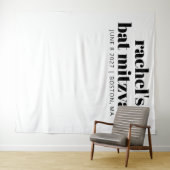 Moderne terracotta witte vleermuis mitzvah foto ac wandkleed (In Situ (horizontaal))